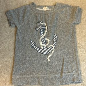 J Crew anchor short sleeve sweatshirt.
